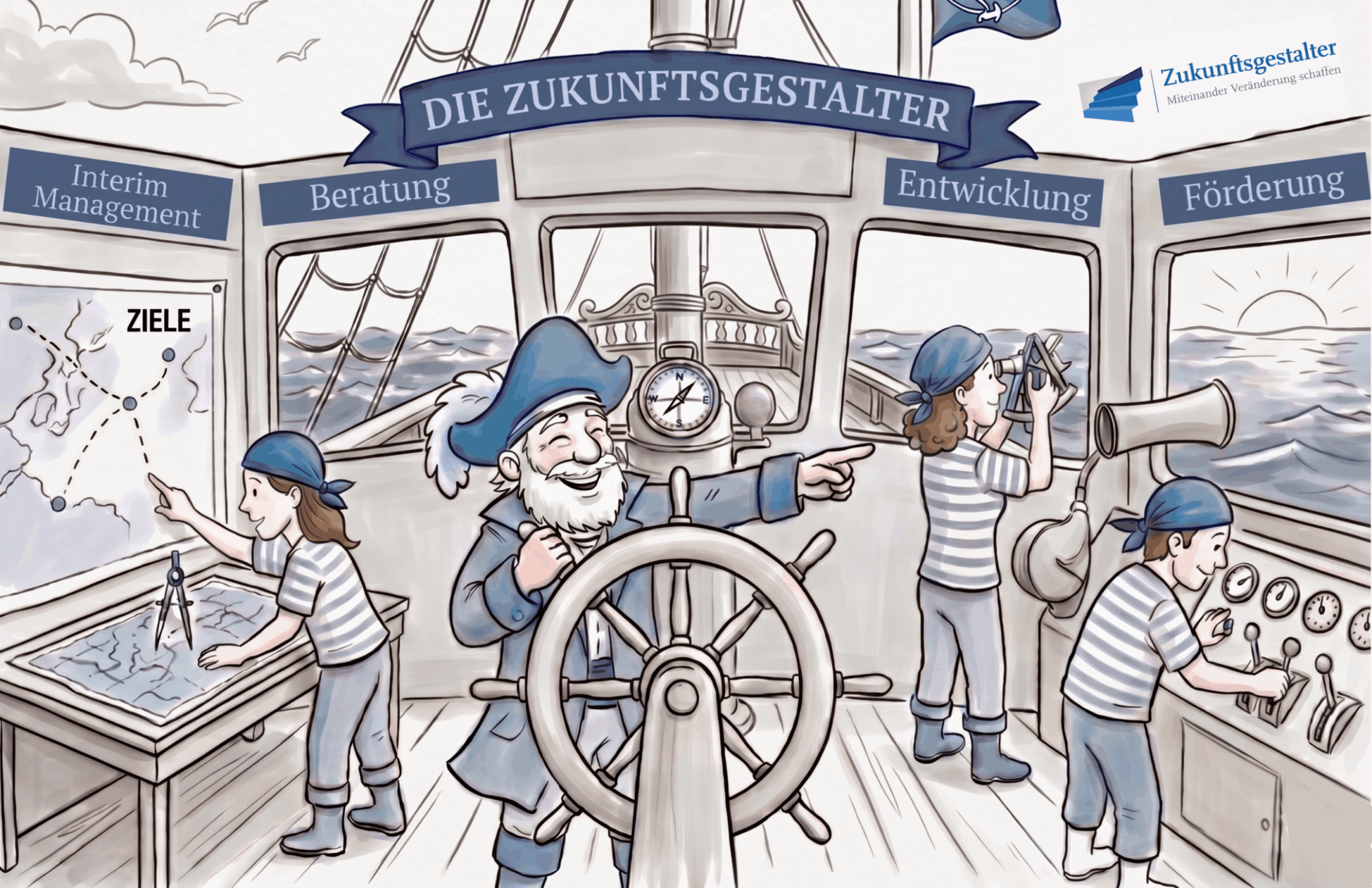 Die Zukunftsgestalter – Illustration Schiffscrew