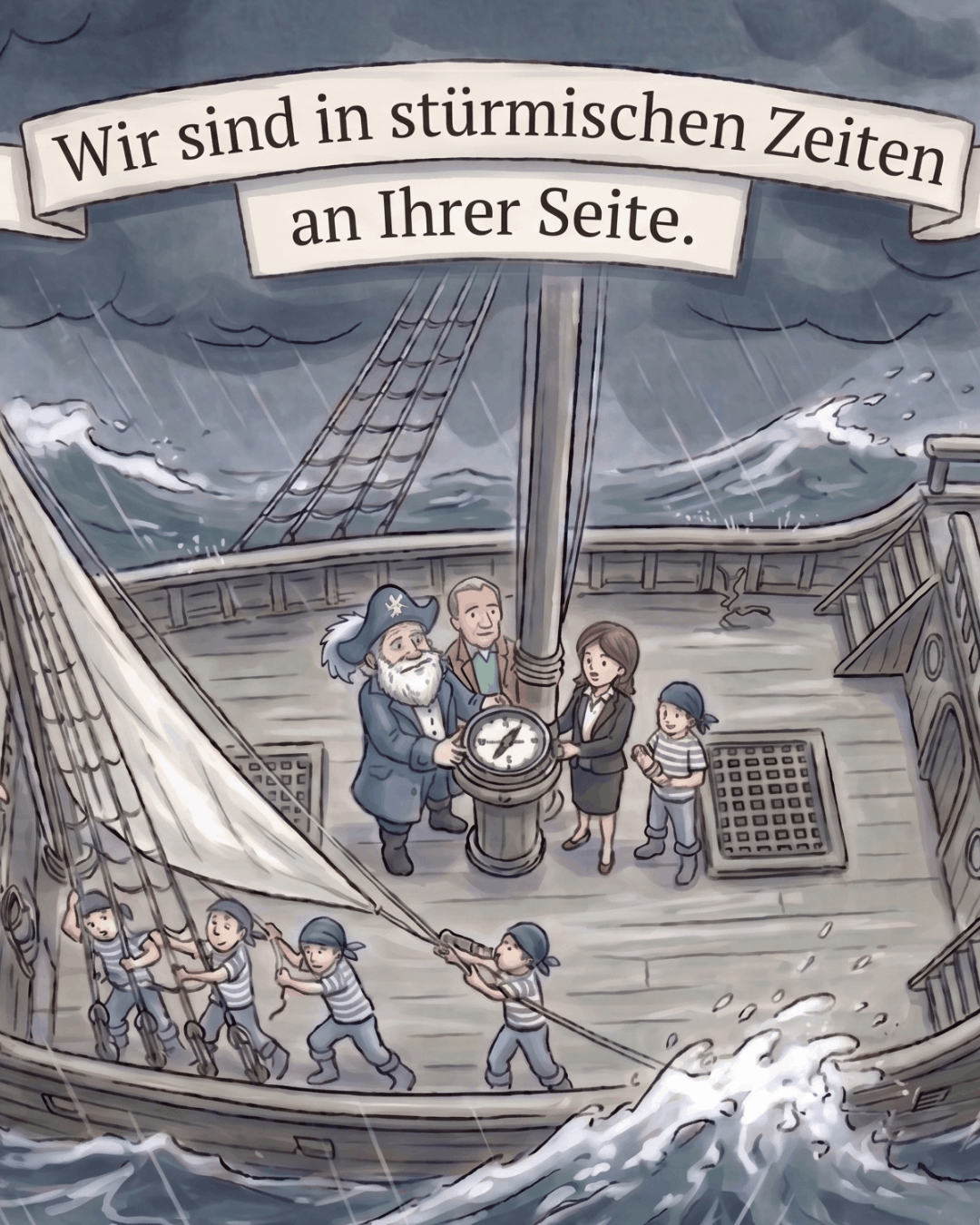 Wir sind in stürmischen Zeiten an Ihrer Seite.